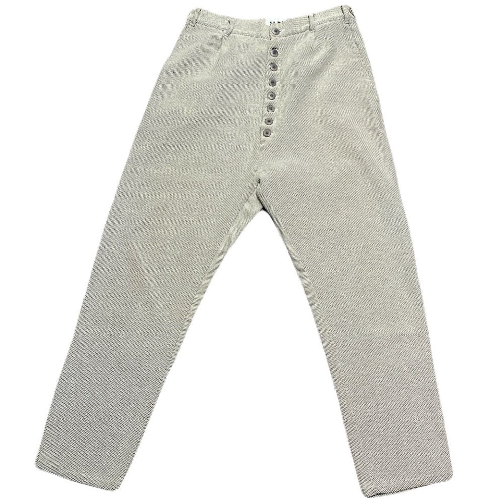 SUNNEI black and white cotton tweed pants, long button fly, size medium